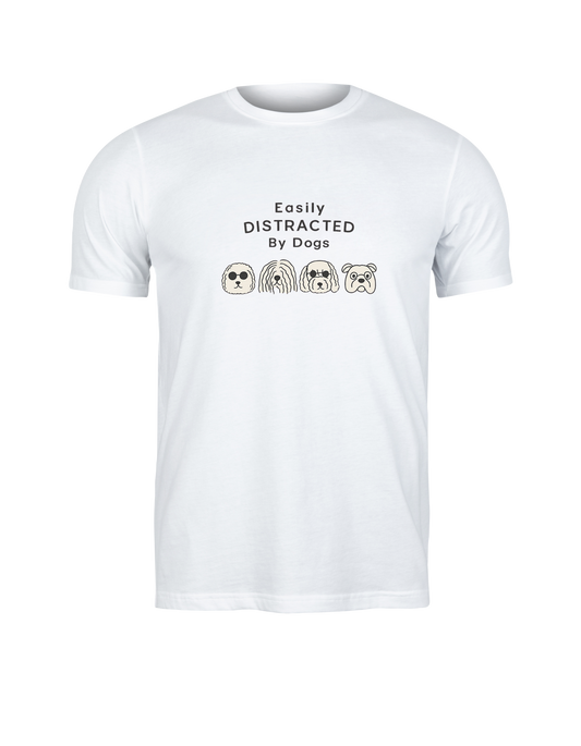 Camiseta “Easily Distracted by Dogs”