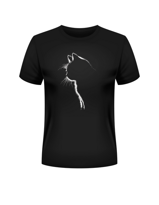 Camiseta Silhueta de Gato - Minimalista