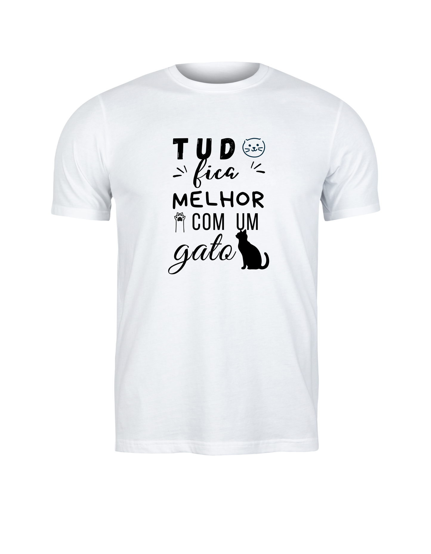 Camiseta Tudo Fica Melhor com um Gato