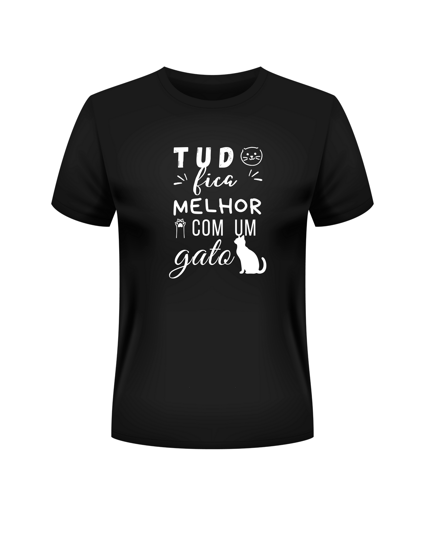 Camiseta Tudo Fica Melhor com um Gato